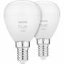Philips - Philips Hue White Bombilla esf�rica P45 E14 pack de 2