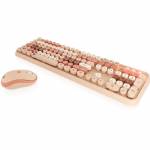 Keysonic - KeySonic KSKM-8200M-RF teclado Rat�n incluido RF inal�mbrico QWERTZ Alem�n Beige, Marr�n, Rosa