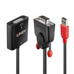 Lindy - Lindy VGA - DVI-D 0.2m DVI-D VGA (D-Sub) + USB Negro, Naranja