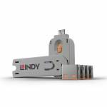 Per Postazione Fissa / Portatile - Lindy USB Port Blocker - Pack 4, Colour Code: Orange sistema de seguridad
