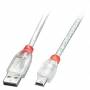 Lindy - Lindy 41784 cable USB 3 m USB A Mini-USB B Macho Transparente