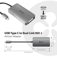 Club 3d - Club3D Adaptador USB 3.2 Tipo C > DVI-D activo M/F retail