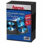 Hama - Hama DVD Triple Box, black, pack of 5 3discos Negro