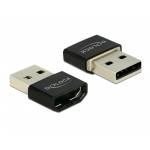 Delock - DeLOCK HDMI/USB-A USB2.0-A HDMI-A Negro, Plata adaptador de cable
