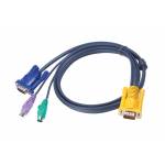 Aten - 2L-5202P - Tastatur- / Video- / Maus- (KVM-) Kabel - 15-polig SPHD (M) zu PS/2, HD-15 (VGA) (M) - 1.8 m - f�r KVM on the NE [DE-Version, German Keyboard]